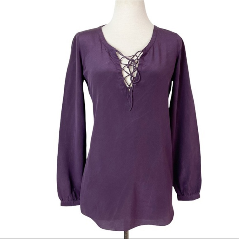 Newman Marcus- Rory Beca lace up poet silk blouse